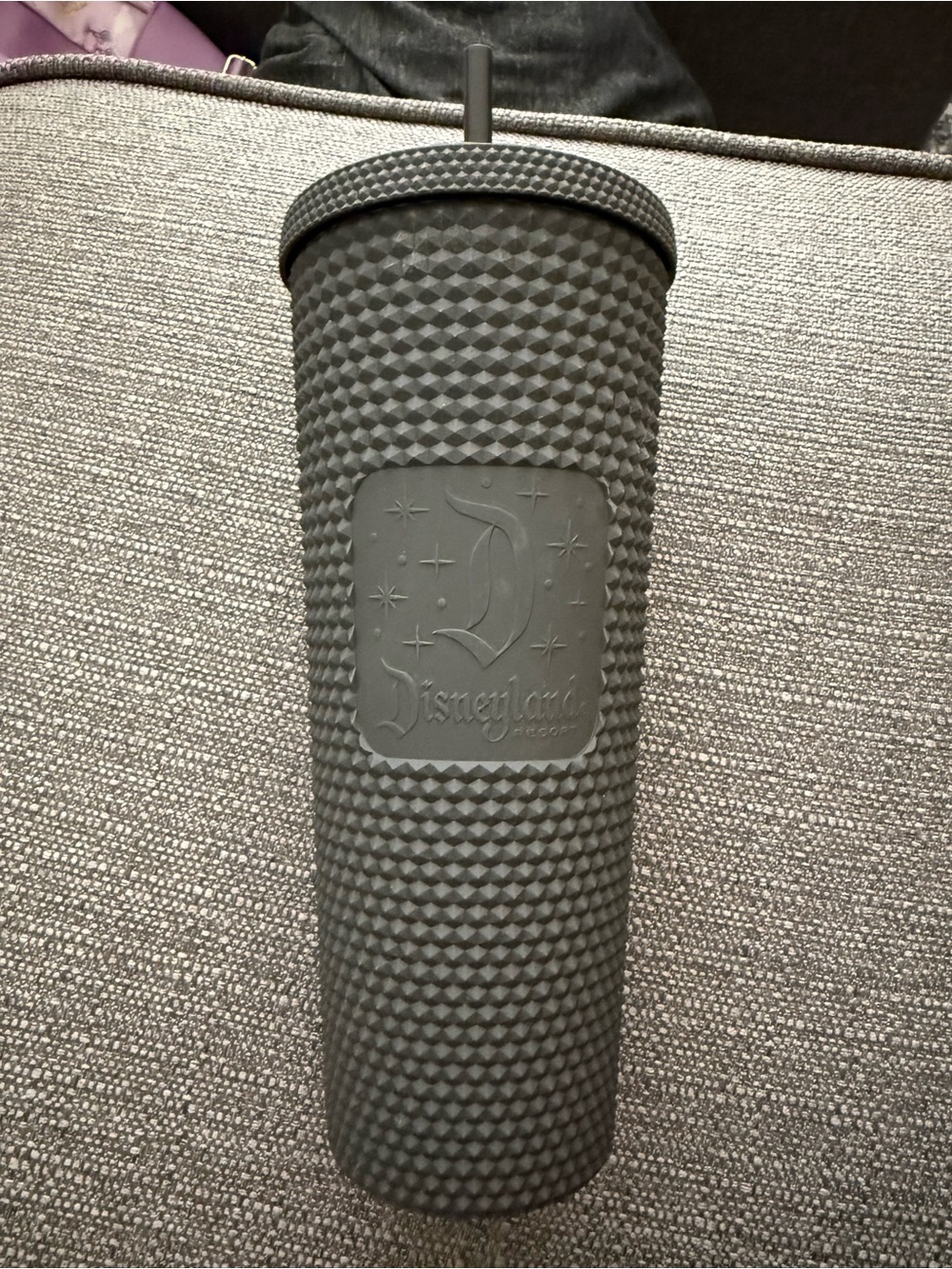 New DISNEYLAND Resort Geometric STARBUCKS Tumbler w/Straw ~Black